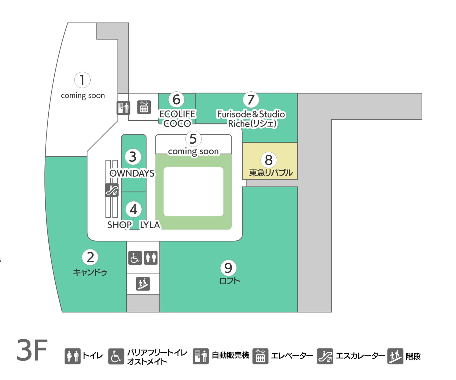 BiVi新さっぽろ3階フロアマップ